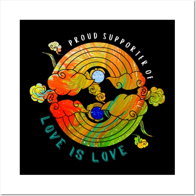 Proud Supporter of Love is Love Rainbows - Neon Gems Wall Art by v_art9